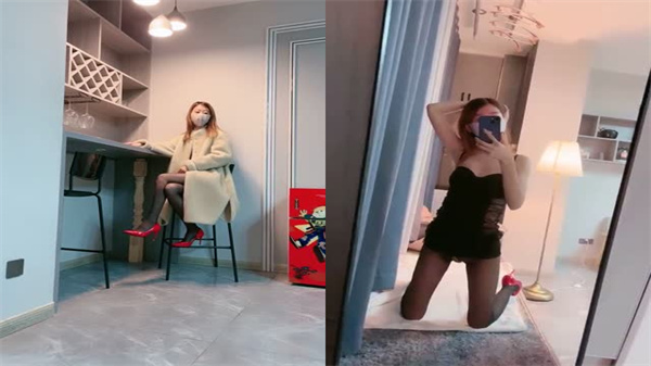 高跟黑丝苗条骚货自慰抠穴，浪叫勾引狼友狂操猛干！